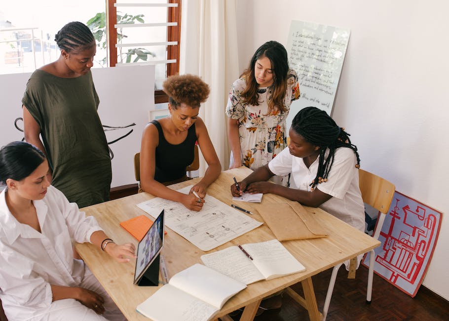 Image of different leadership styles showing a diverse team collaborating and sharing ideas.